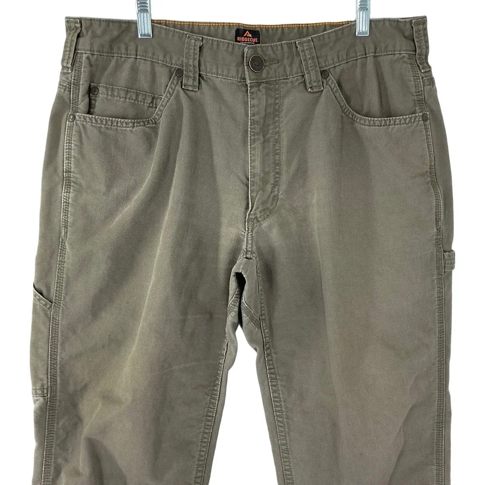 Ridgecut Toughwear Men's Size‎ 36x32 Canvas Cargo Pants Olive Utility Workwear